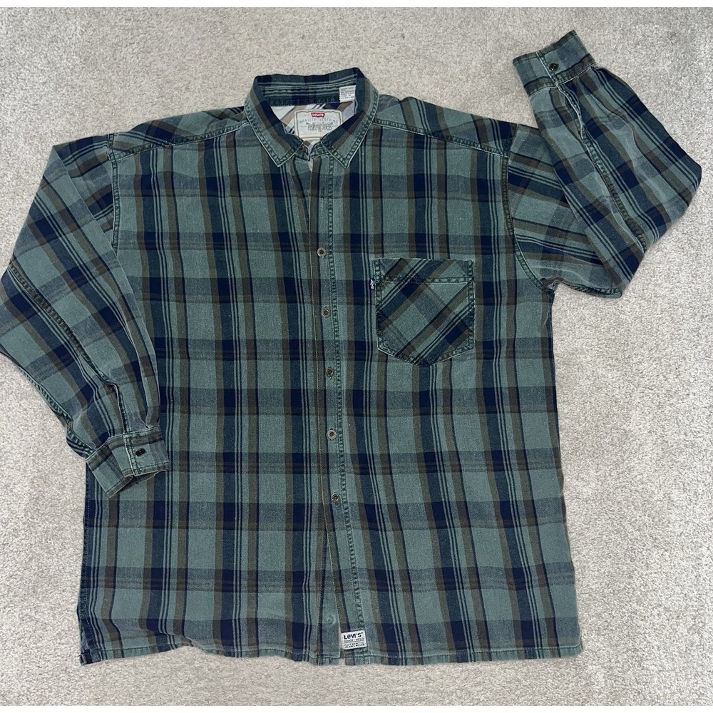 Levi's Men's Extra Large Button Down Cotton Shirt, Vintage 90S